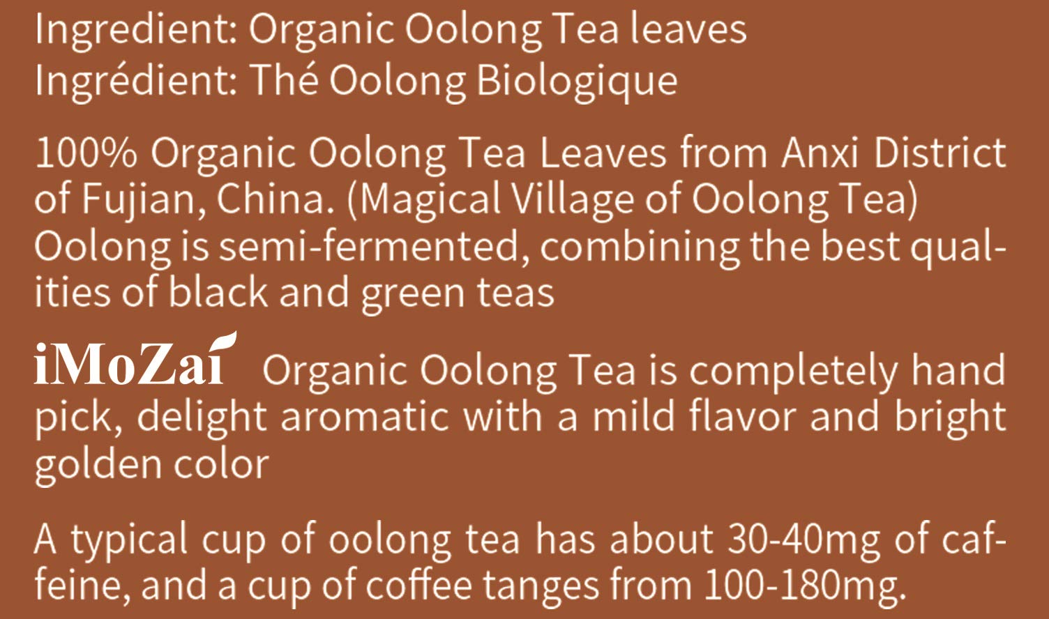 Aroma-filled Imozai Organic Oolong Tea Bags ready to steep.