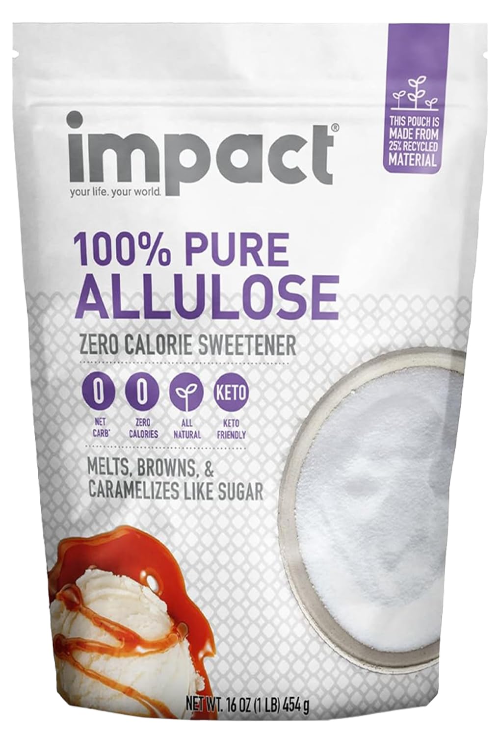 Impact Your Life Allulose 1lb pack—zero calories, ideal for coffee, tea, and baking