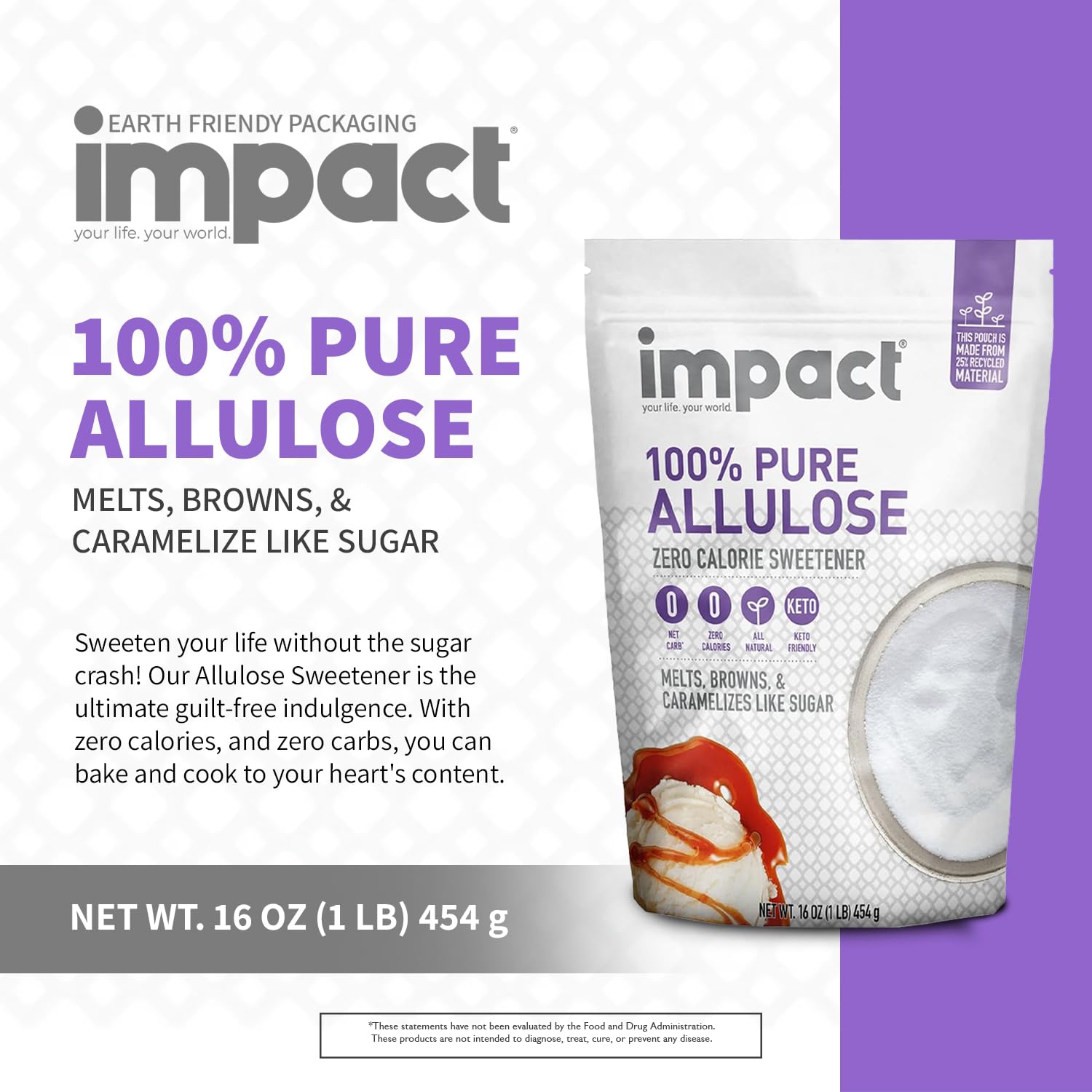Impact Your Life Allulose bottle pouring—easy drizzle into drinks