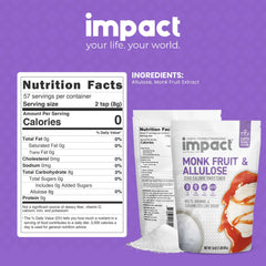 Impact Your Life monk fruit allulose sweetener crystals mimic sugar texture for everyday baking