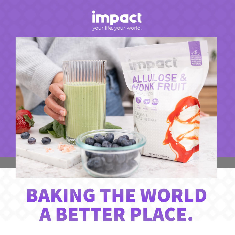 Impact Your Life monk fruit allulose sweetener glaze adds shine while remaining zero calories