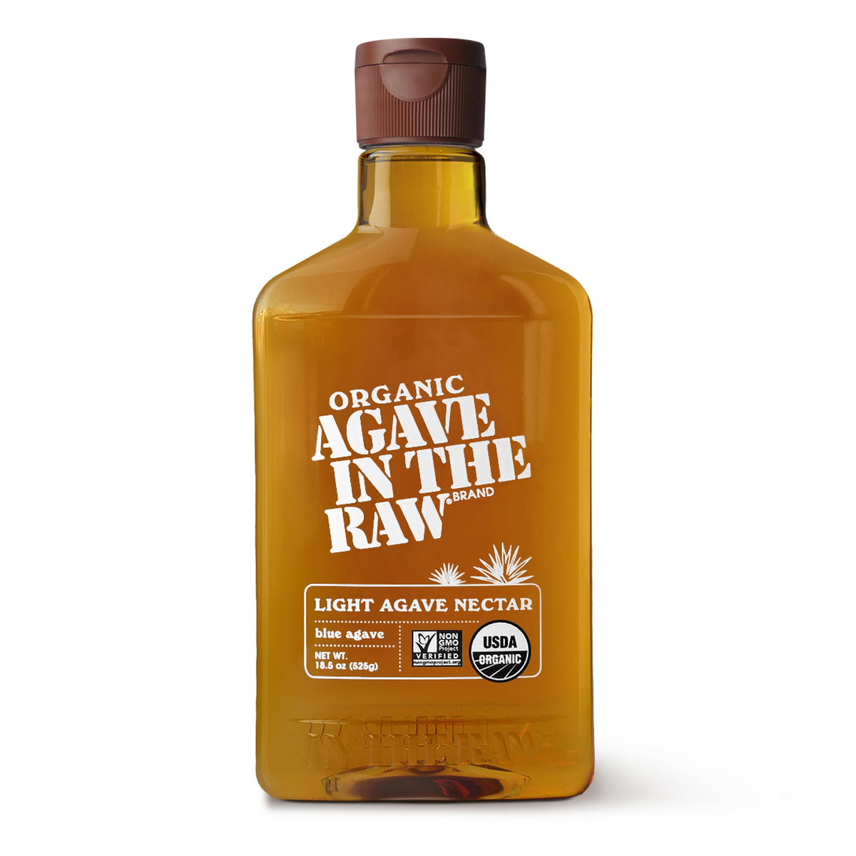 IN THE RAW Organic Light Agave Nectar bottle for smooth, natural sweetness in beverages.
