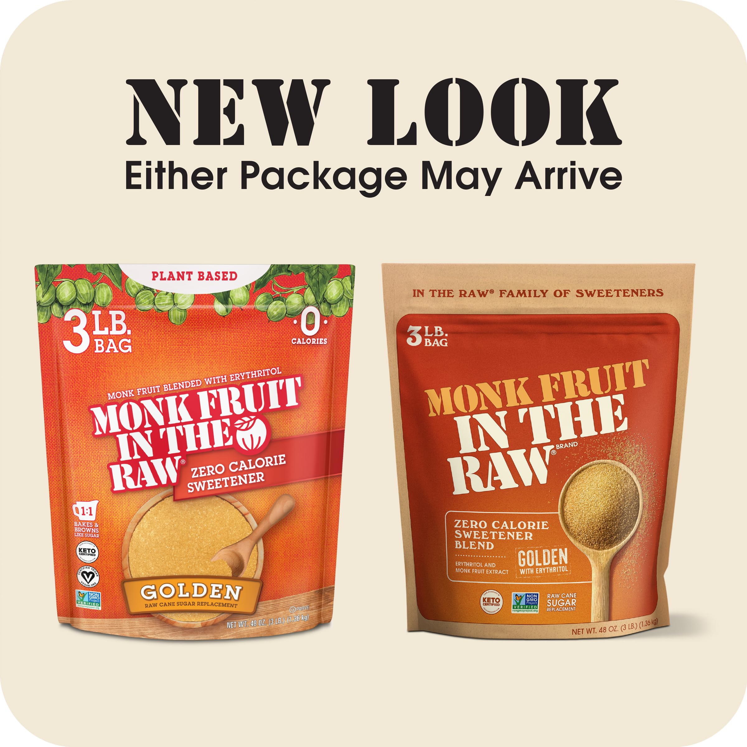 IN THE RAW Monk Fruit used in baking for zero-calorie flavor.
