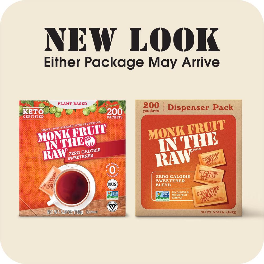 IN THE RAW Monk Fruit Packets box-200-count keeps pantry stocked for everyday use