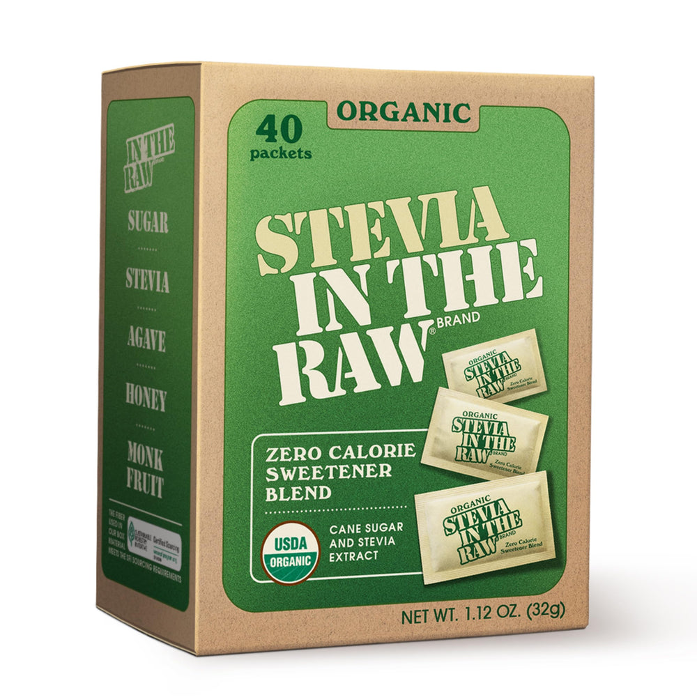 IN THE RAW Organic Stevia In The Raw packets sweeten coffee with zero calories.