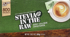 IN THE RAW Stevia Original 800-count packets for zero-calorie sweetness in coffee or tea