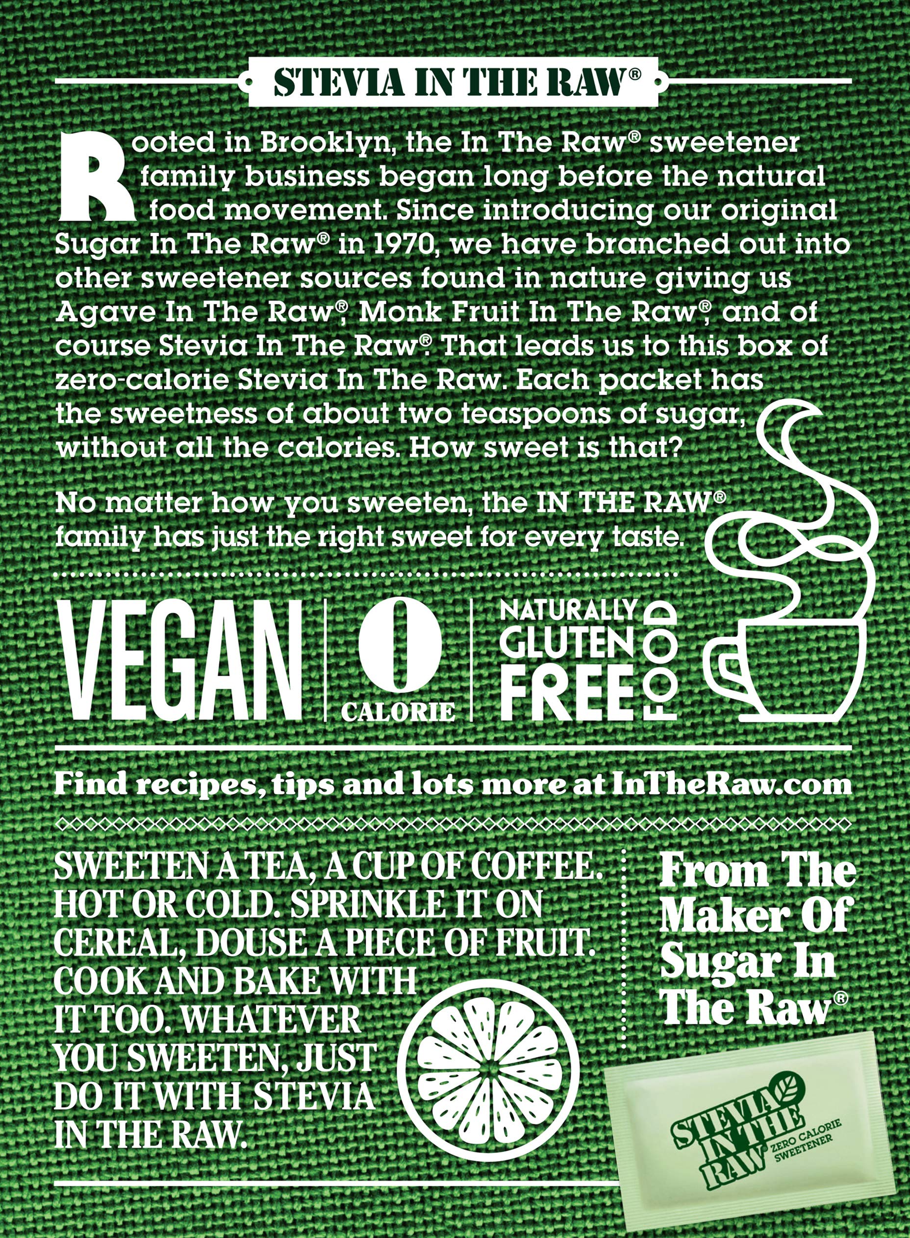 IN THE RAW Stevia packets sprinkled on cereal.