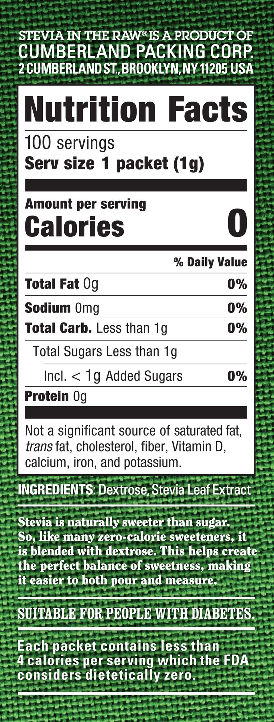 IN THE RAW Stevia packets stirred into coffee for sugar-free taste.