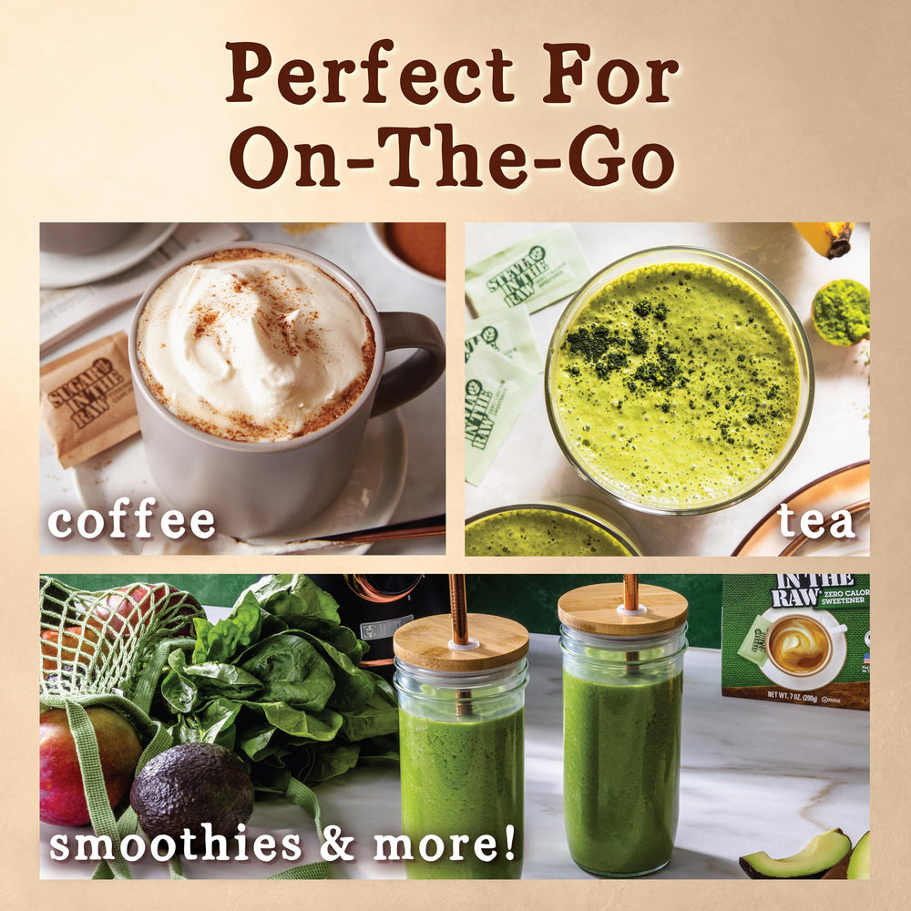 IN THE RAW stevia-packets sprinkled on cereal or fruit for light sweetness.