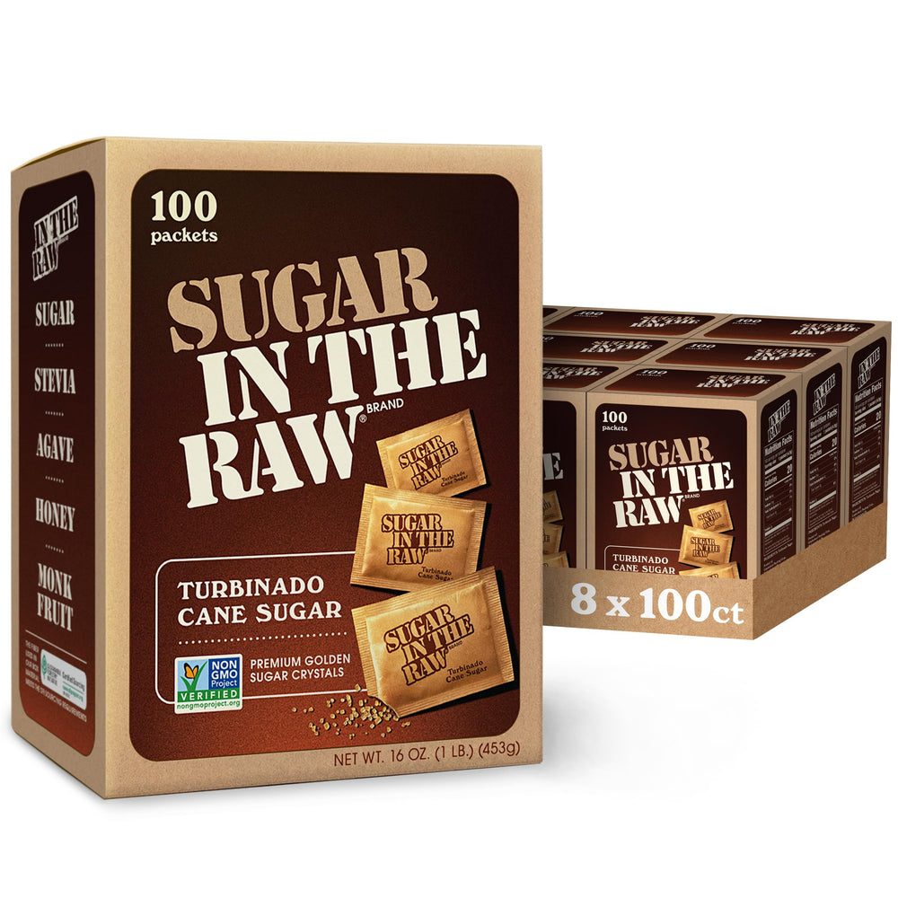 IN THE RAW sugar packets on the go enhance your coffee.