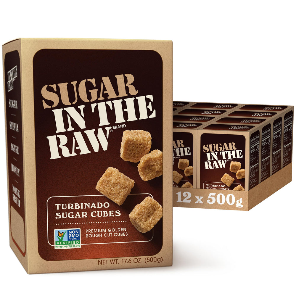 In The Raw Turbinado cubes in a coffee cup for natural sweetness