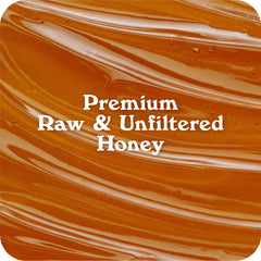 IN THE RAW wildflower honey closeup showing amber color and floral aroma.