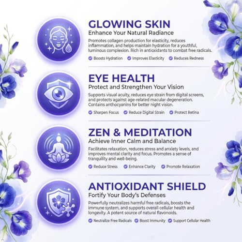 Incas butterfly pea flower loose tea, rich antioxidants for flavor