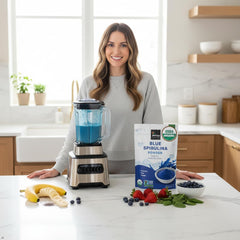 Incas by Asiya Life blue spirulina baking color enhances desserts.