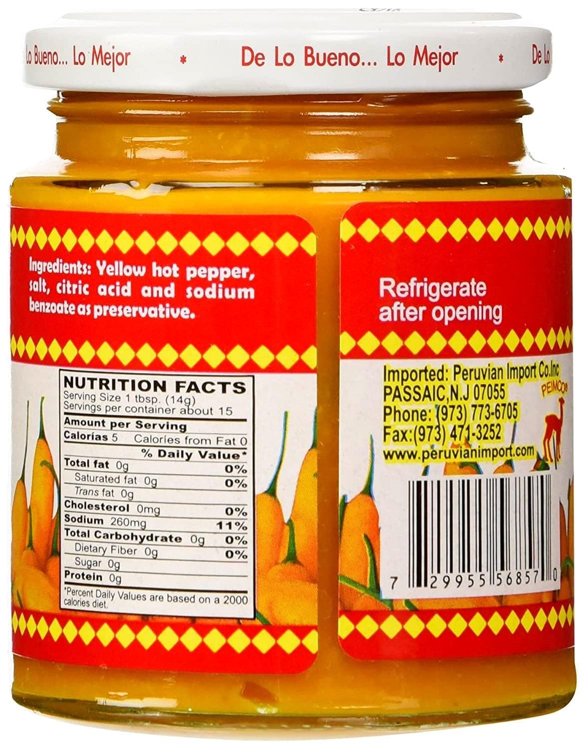 Inca's Food Aji Amarillo paste with spoon, ideal for quick stirs into stews.