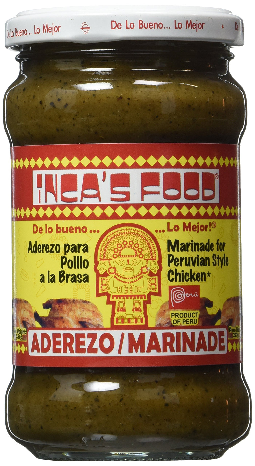 Inca's Food Peruvian chicken marinade bottle front for quick, flavorful weeknight meals.