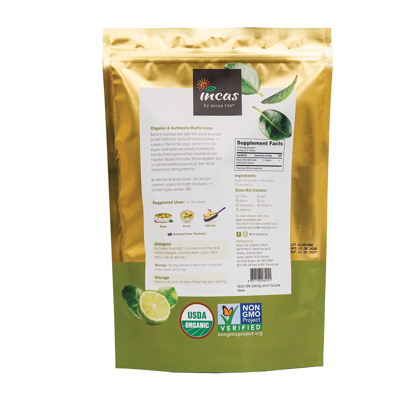 Incas Kaffir lime leaves aroma fills the kitchen