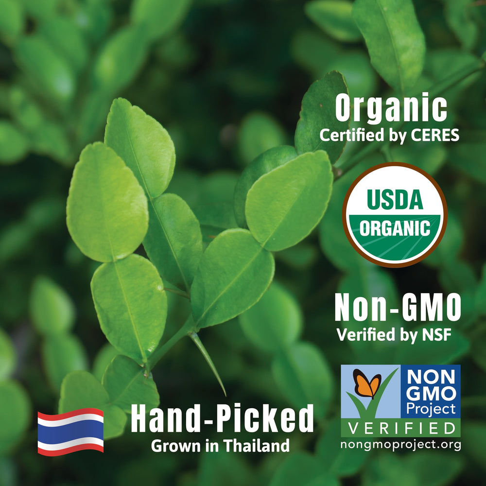 Incas Makrut Lime Leaves dried bag showcasing USDA Organic quality and freshness