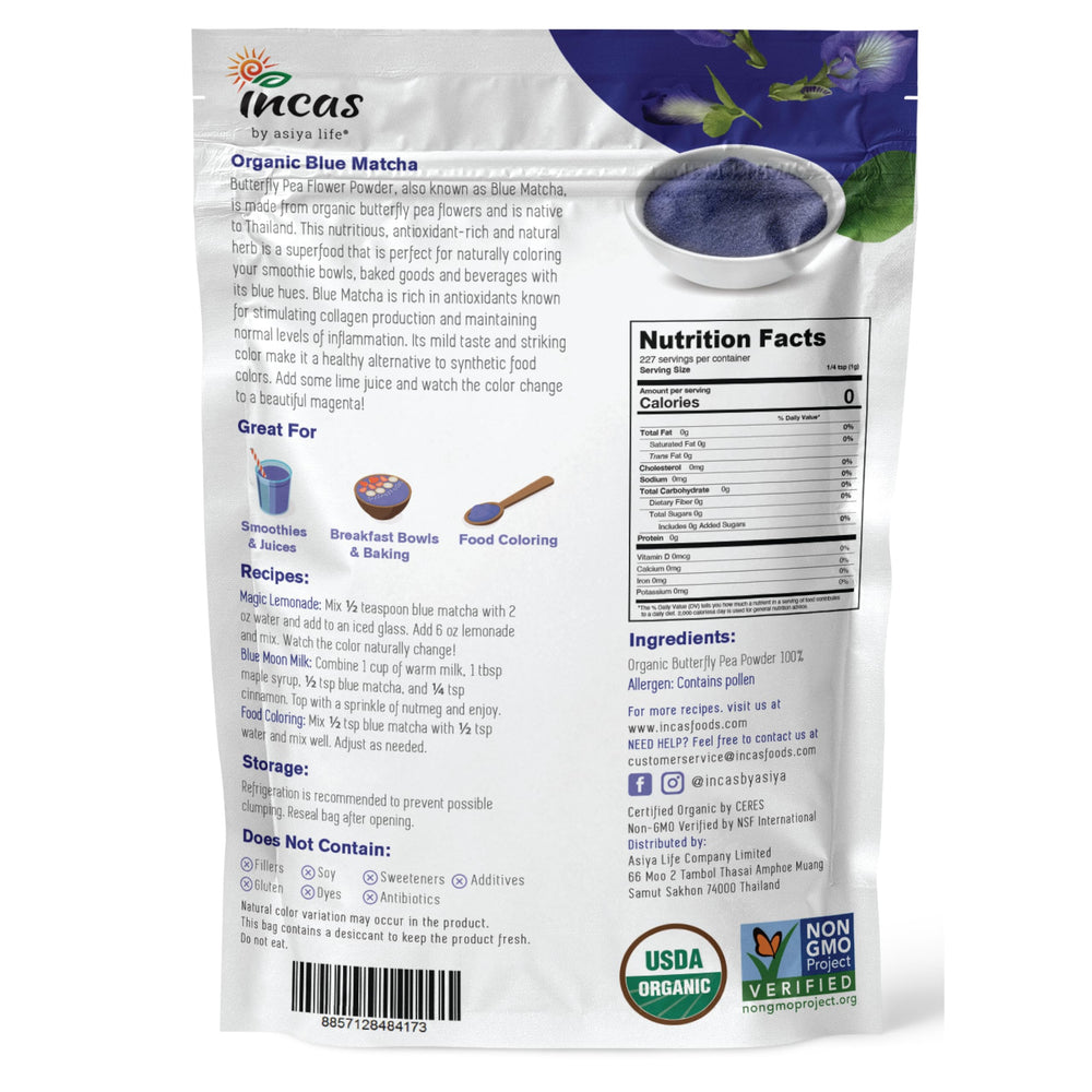 Incas organic certification label on packaging confirms USDA organic standards