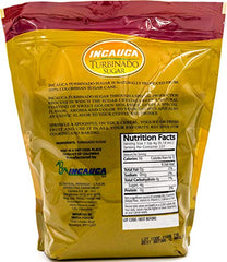 Incauca Sugar Turbinado packaging display on kitchen counter.