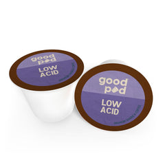 INDEPENDENCE COFFEE CO. goodPOD packaging highlights fair trade and freshness.
