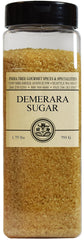India Tree Demerara sugar crystal close-up showing large golden crystals and rich molasses depth