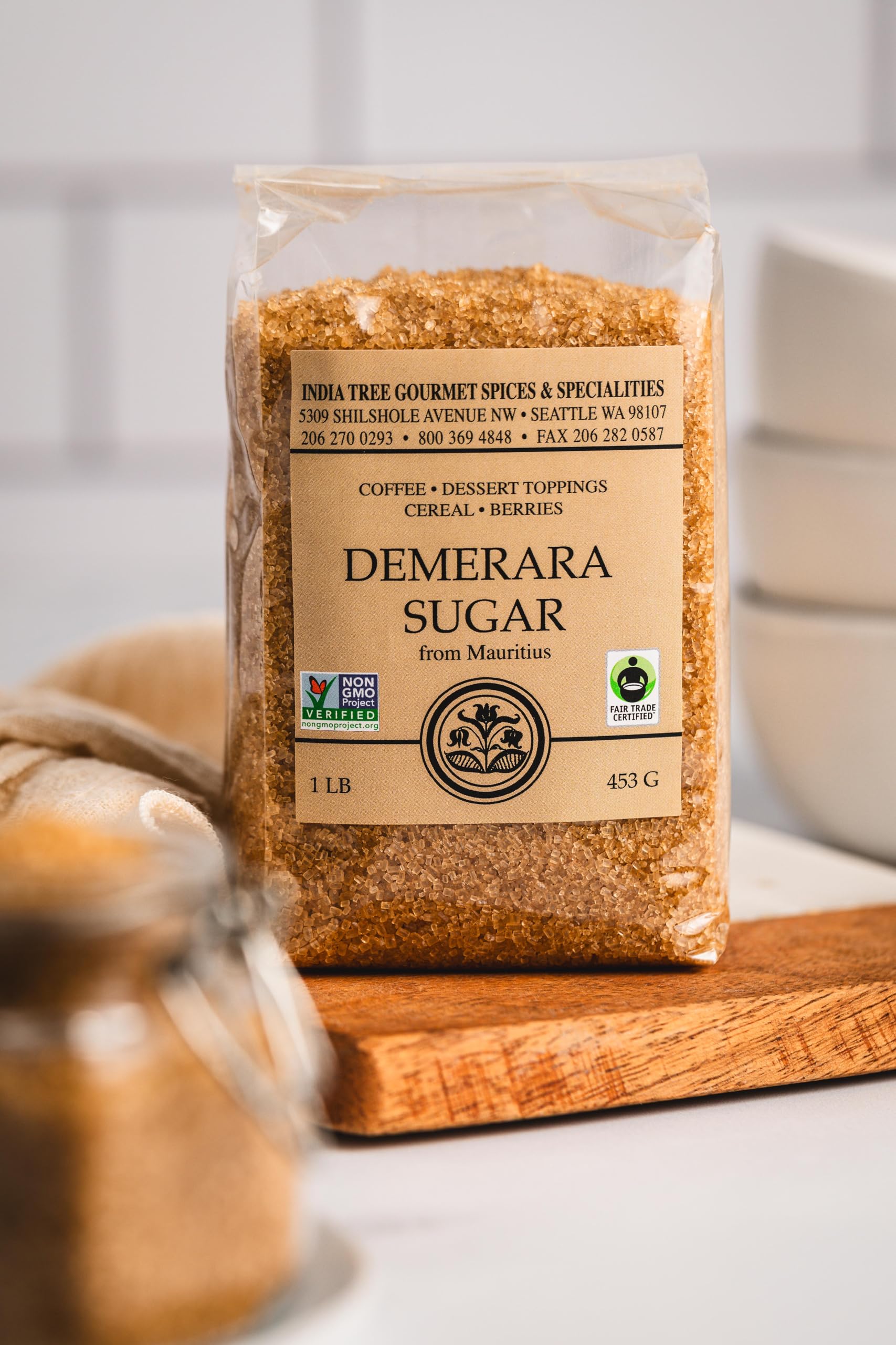 Molasses-rich aroma of India Tree Demerara sugar for caramel notes