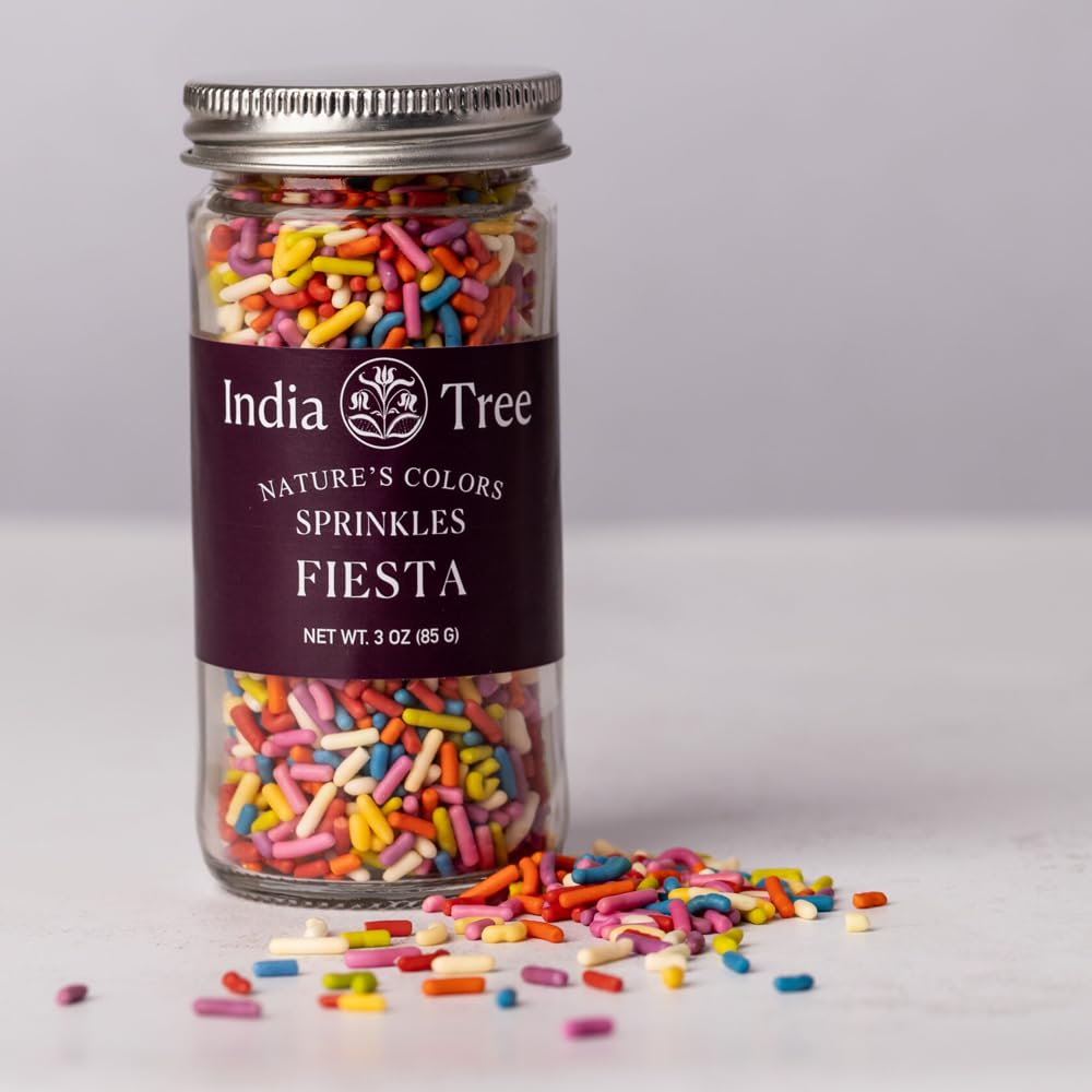 India Tree Nature’s Colors Fiesta sprinkles add vibrant color to desserts.