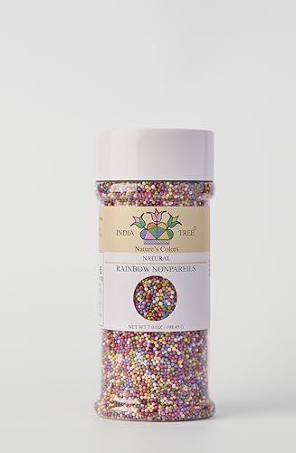 India Tree Rainbow Nonpareils on cookies highlight a natural seven-color finish.