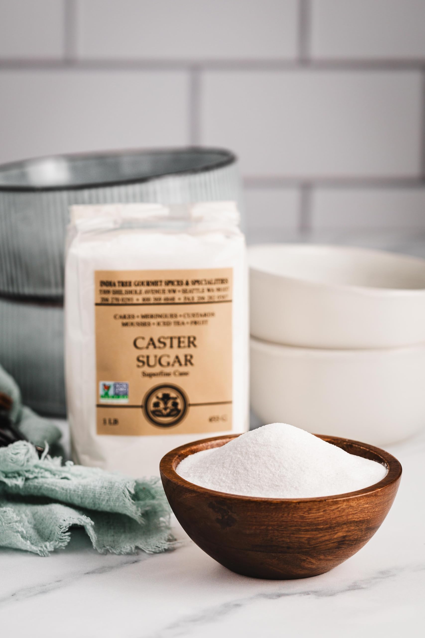 India Tree superfine caster sugar displayed in a pantry for premium baking