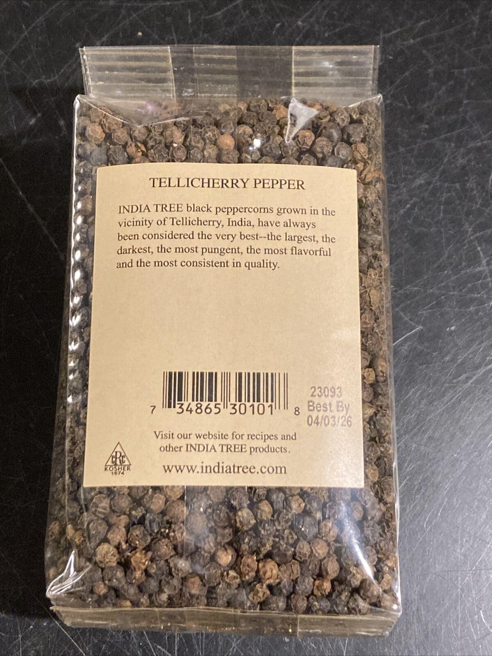 Tellicherry pepper from India Tree enhancing a salad dressing