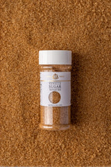 Close-up of India Tree Vanilla Sugar jar highlighting organic origin label.