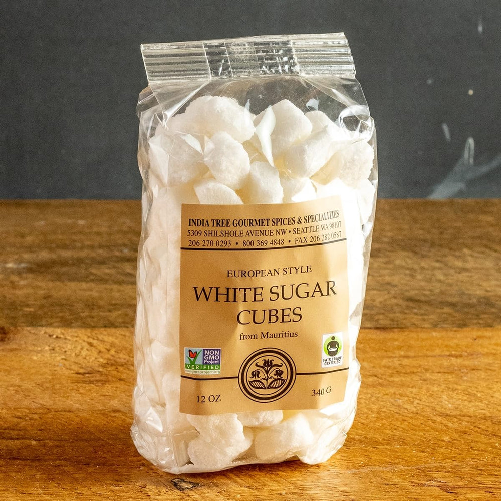 India Tree white sugar cubes in coffee, delivering clean, consistent sweetness.
