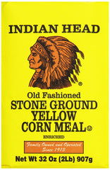 Indian Head Yellow Corn Meal front view for versatile cornbread