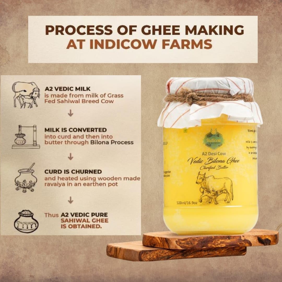 Indicow A2 Ghee grainy texture closeup suggests traditional churning and flavor depth