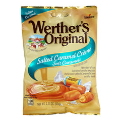 Individually wrapped Werther's caramels in a compact purse-ready bag for quick treats.