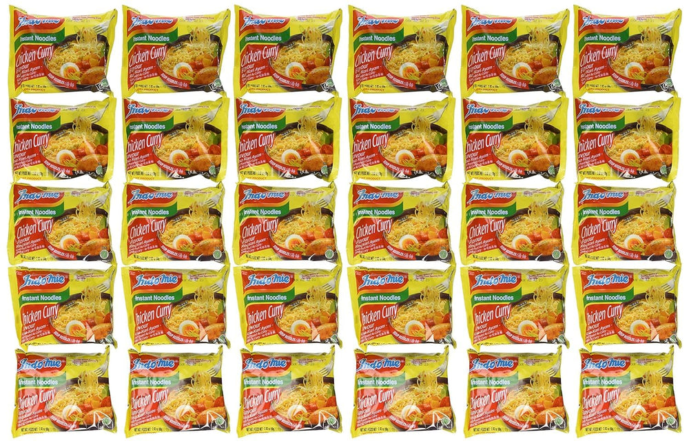 Indomie chicken curry noodles box, 30-pack, convenient pantry staple for quick meals