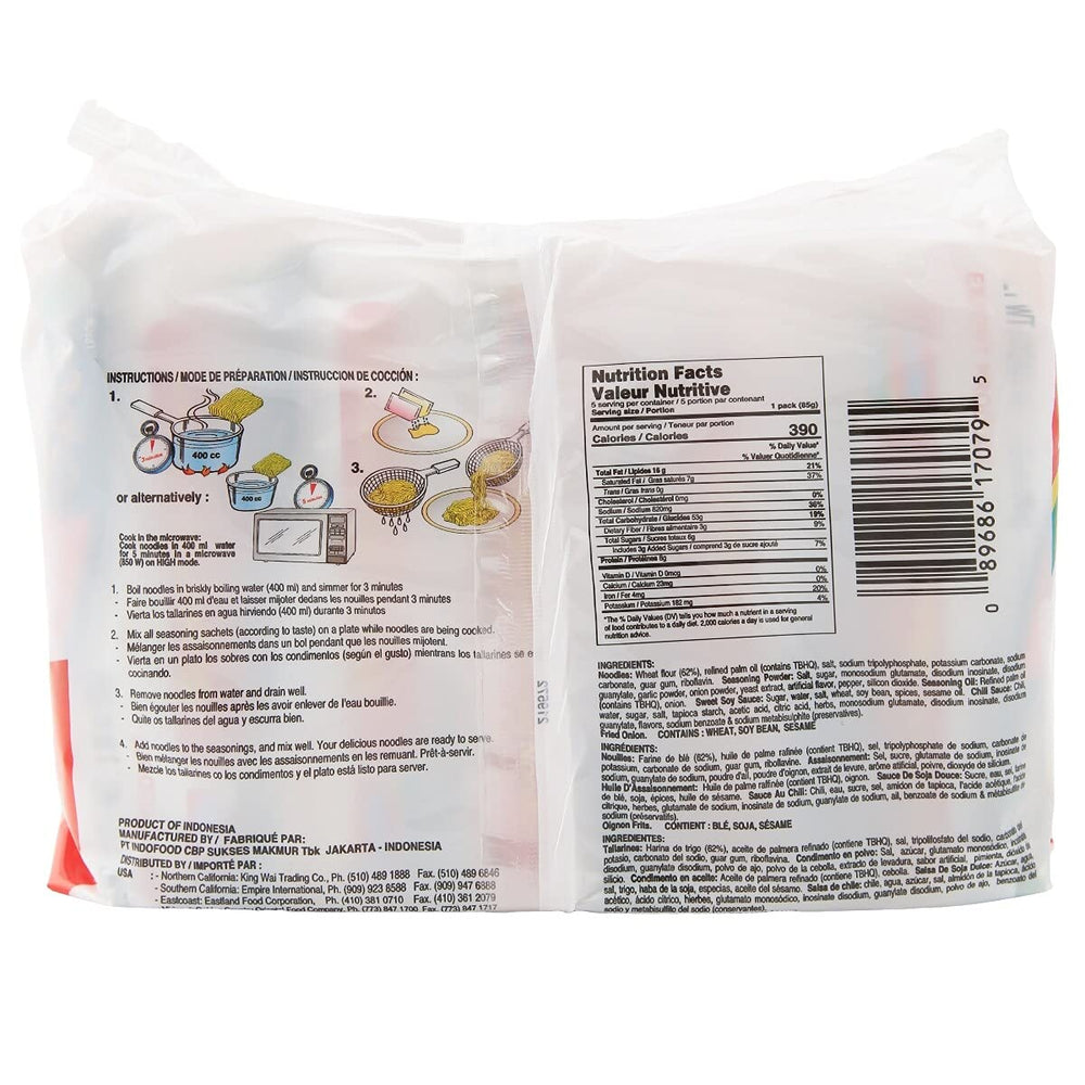 Indomie Mi Goreng individual packets ideal for quick meals.