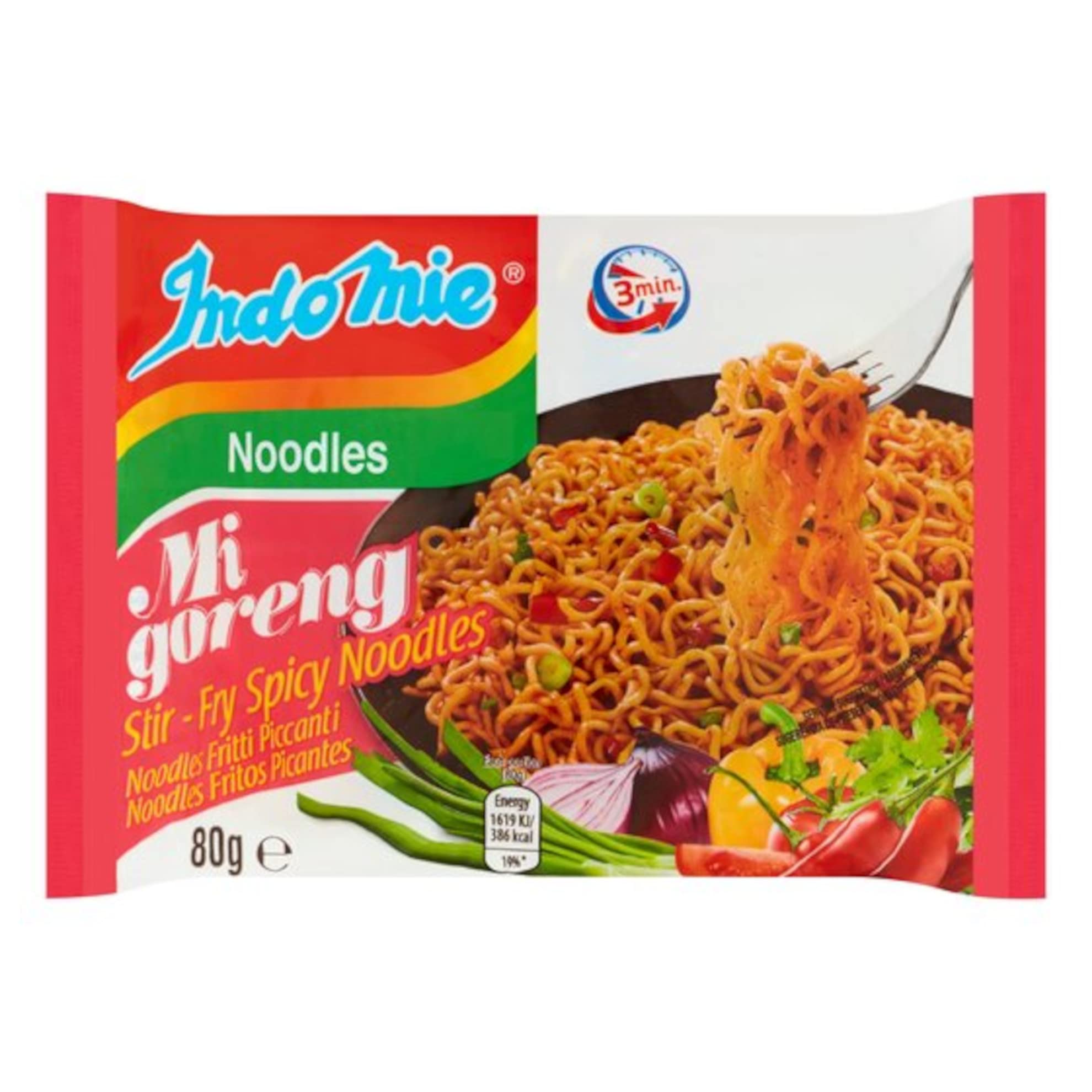 Indomie Mi Goreng seasoning packets delivering authentic stir-fry flavor.
