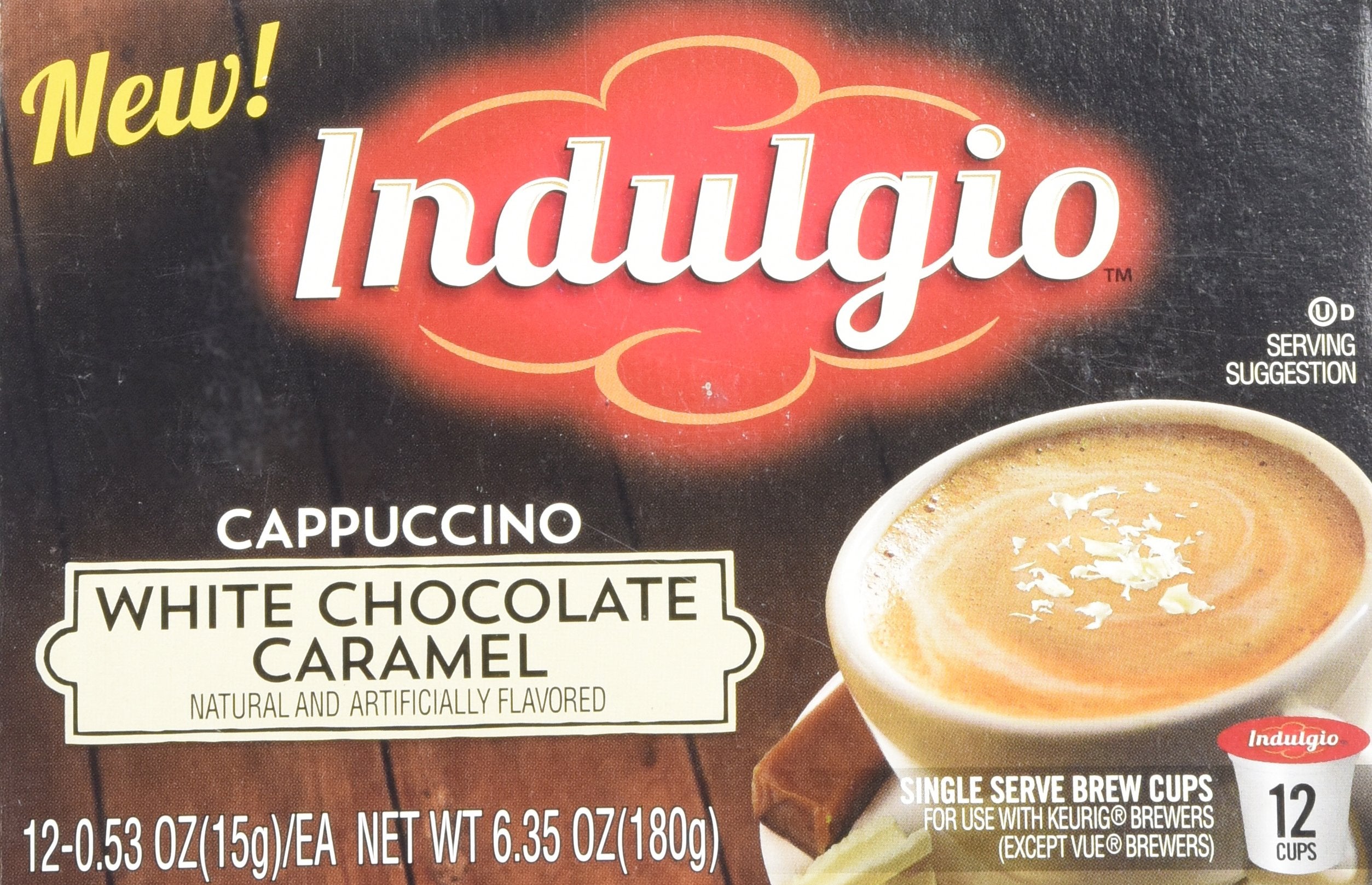 Indulgio Cappuccino 12-count pack keeps your pantry ready for coffee moments