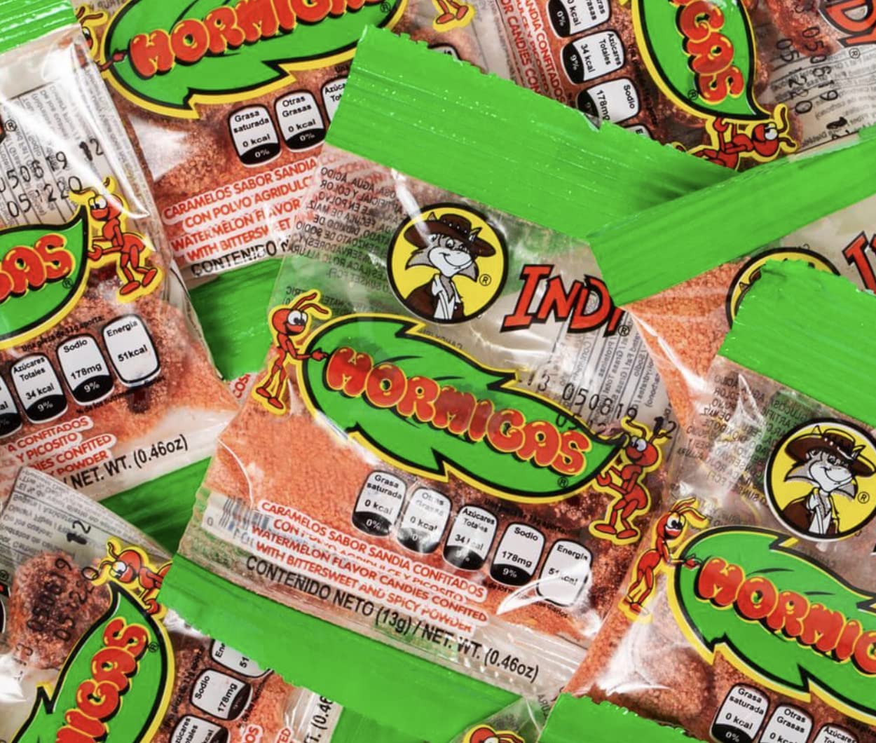 Indy Hormigas Watermelon Candies bite reveals juicy center with a gentle spice finish.