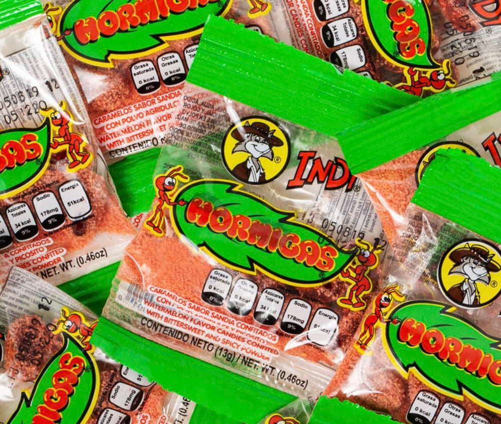 Indy Hormigas Watermelon Candies bite reveals juicy center with a gentle spice finish.