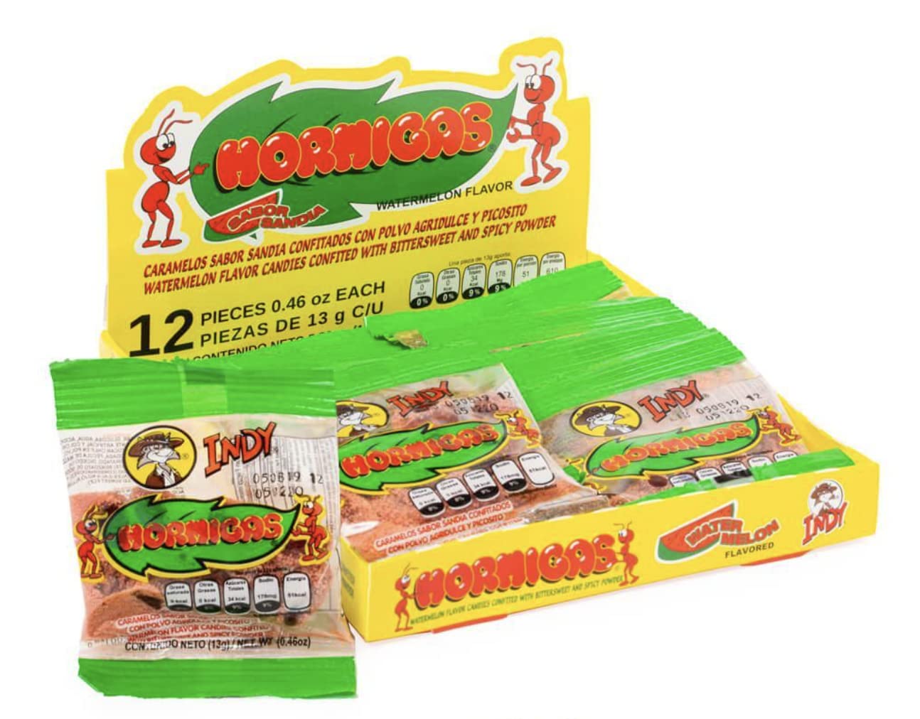 Indy Hormigas Watermelon Candies packaging showcases premium branding, ideal for gifting.