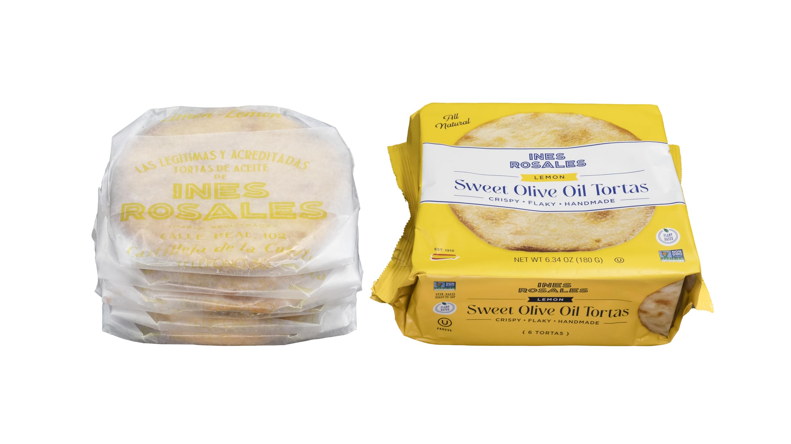 Ines Rosales Sweet Lemon Tortas on plate, ideal with cheese or tea