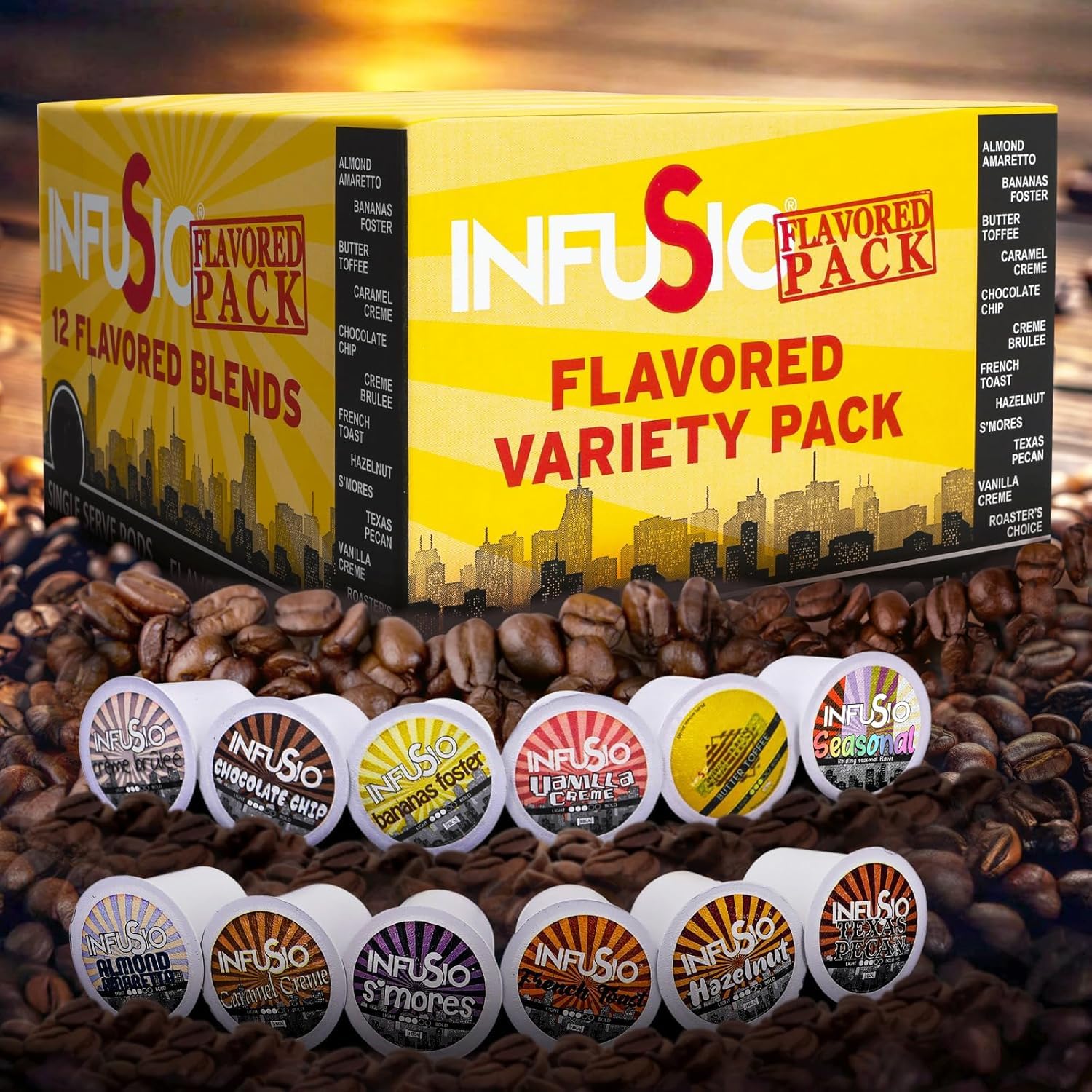 InfuSio caramel creme coffee pod with creamy flavor notes