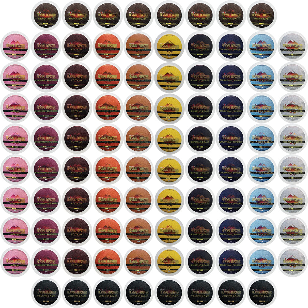 InfuSio variety-pack coffee pods for Keurig brewers delivering 96 cups in 12 flavors
