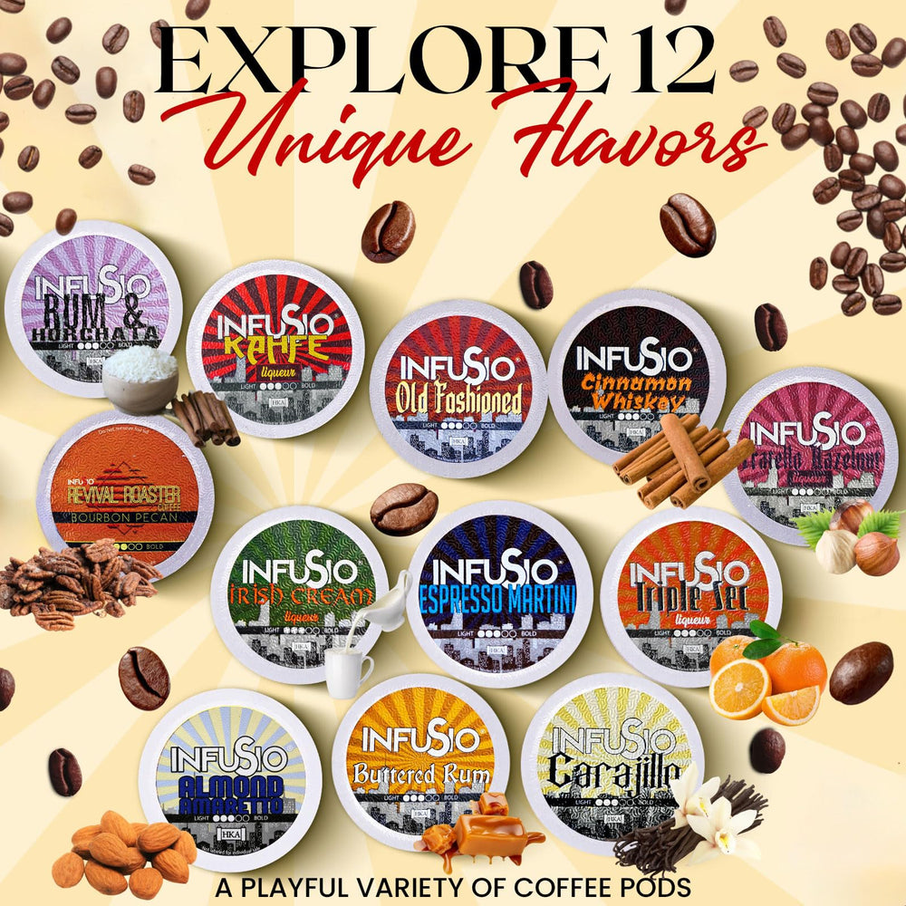 InfuSio pods compatible with Keurig brewers for quick single-serve enjoyment.