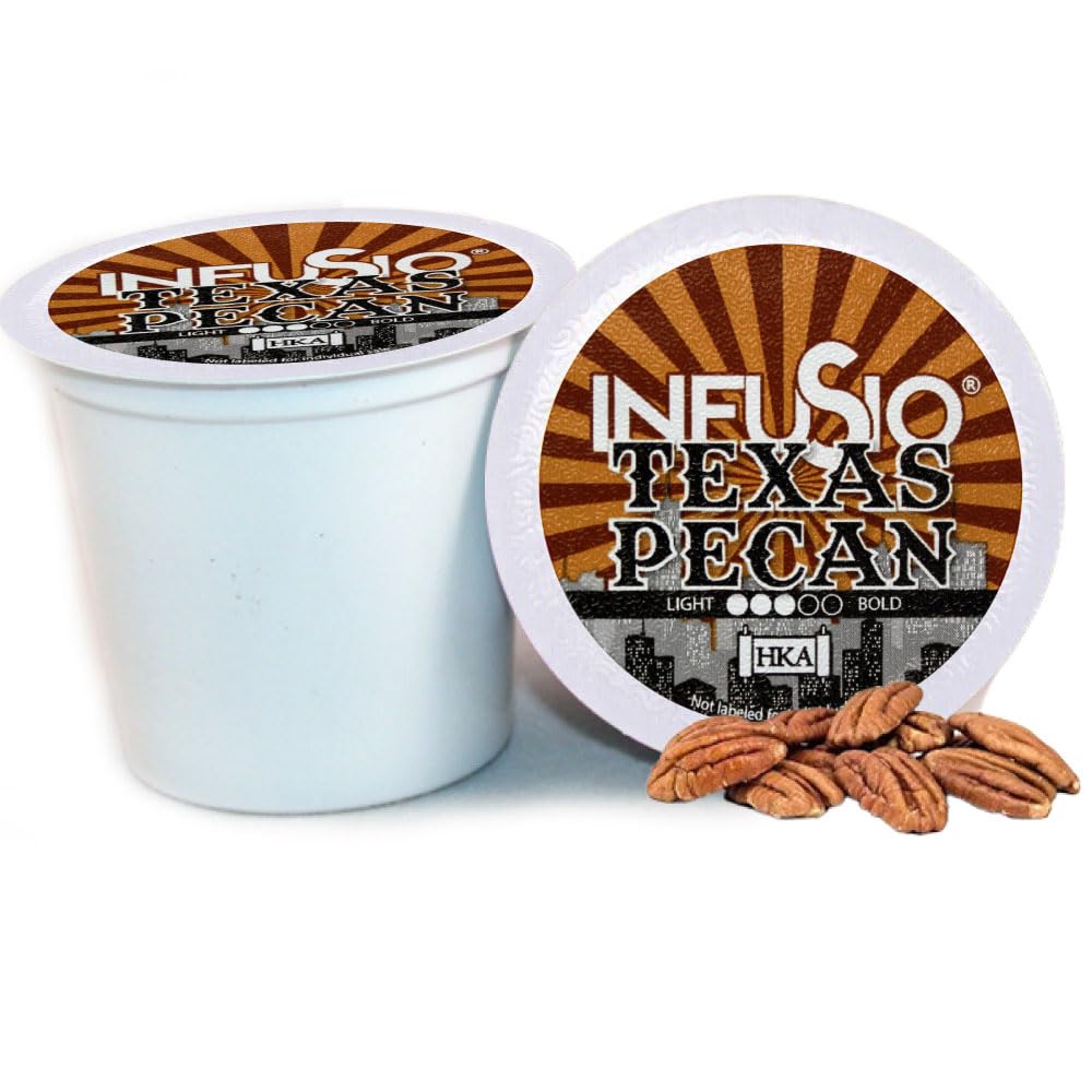 InfuSio Texas Pecan coffee pod for a quick, flavorful Keurig brew.