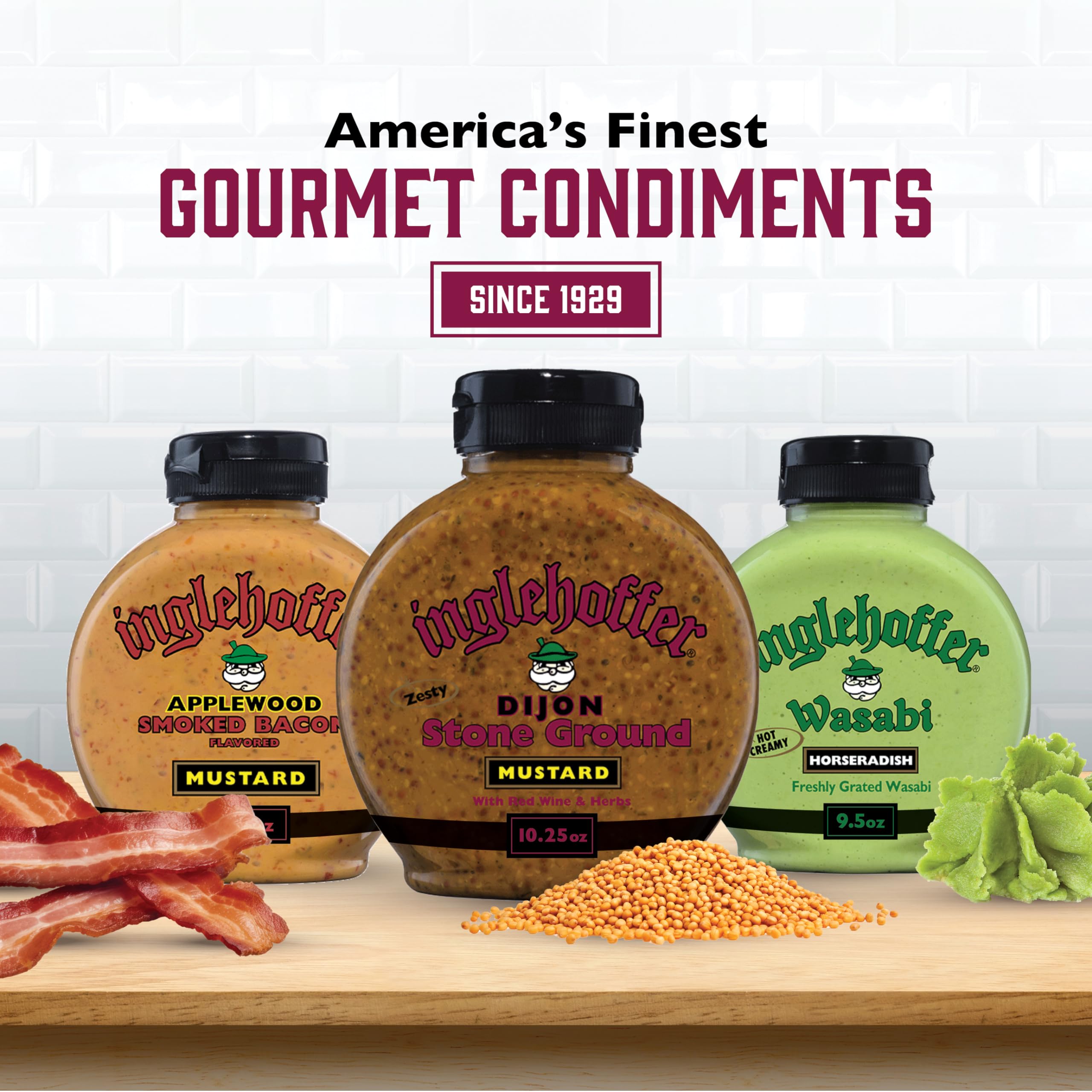 Inglehoffer Dijon stone-ground mustard on grilled chicken for bold seasoning.