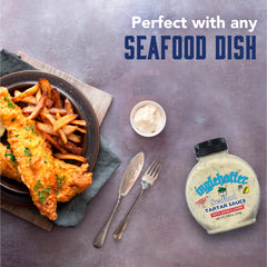 Inglehoffer Seafood Tartar Sauce in a dipping bowl, ideal as a dip for shrimp and fried fish.